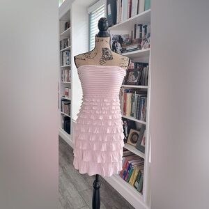 Express brand ruffled pink mini dress size XS
